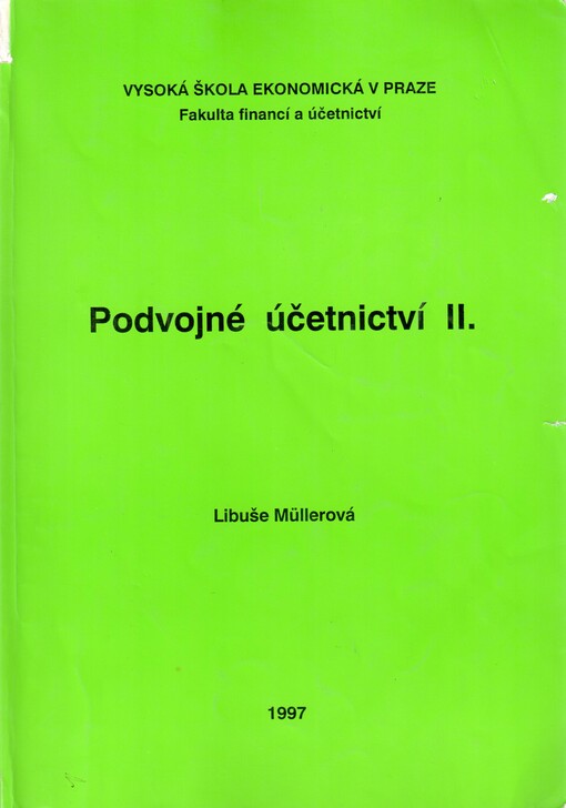 Podvojné účetnictví. II.