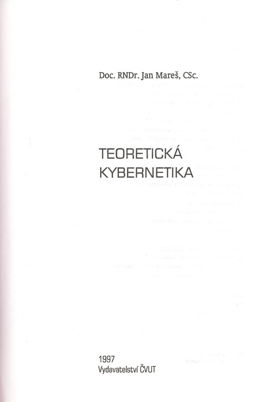 
  Teoretická kybernetika
  