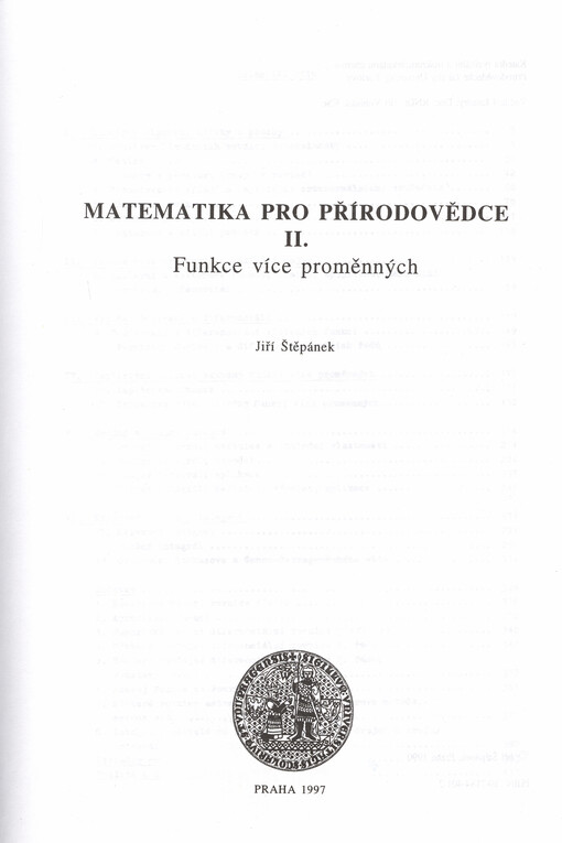 Matematika pro přírodovědce. II., Funkce více proměnných