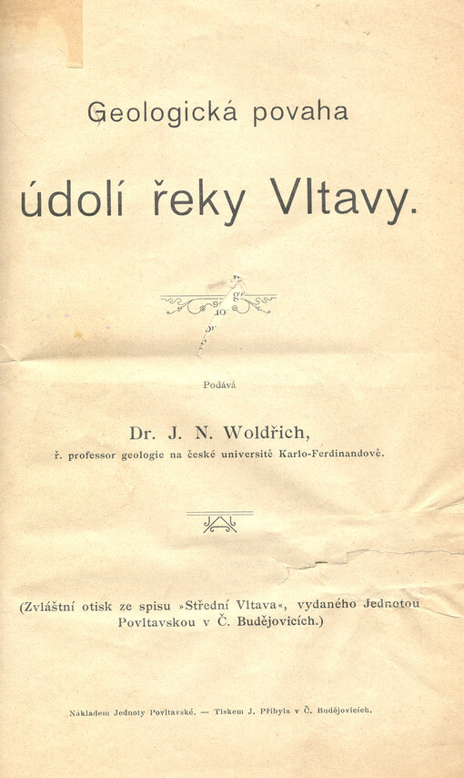 Geologická povaha údolí řeky Vltavy