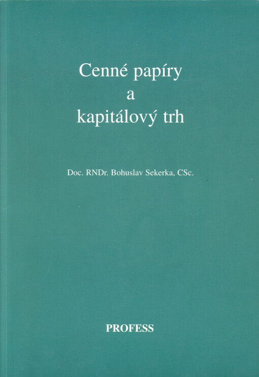 Cenné papíry a kapitálový trh