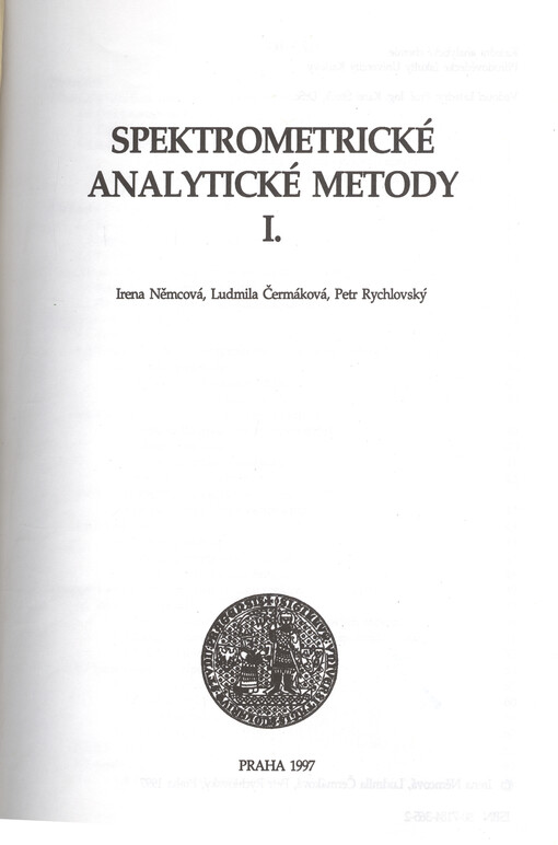 Spektrometrické analytické metody I.