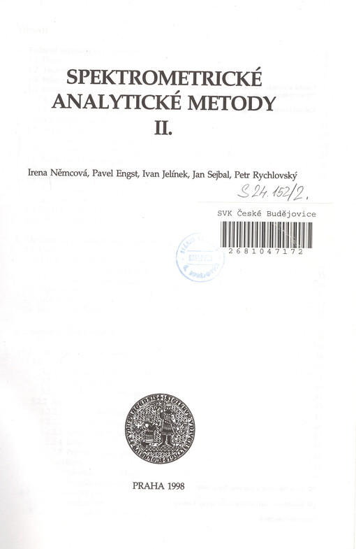 Spektrometrické analytické metody II.