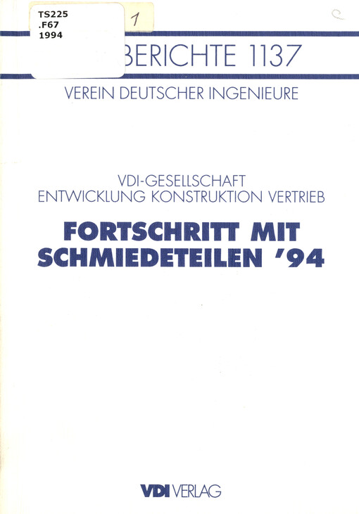 Fortschritt mit Schmiedeteilen '94
