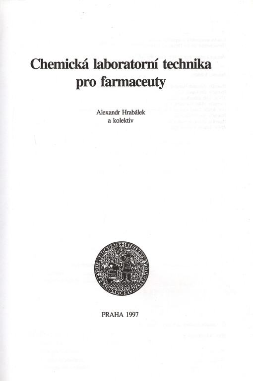 Chemická laboratorní technika pro farmaceuty