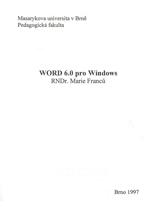WORD 6.0 pro Windows