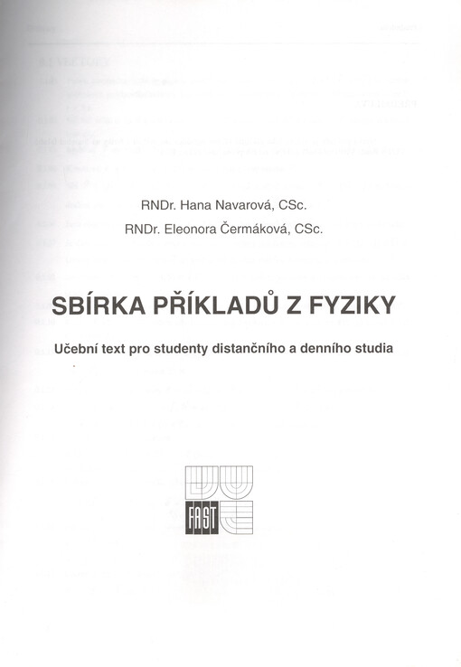 Sbírka příkladů z fyziky : učební text pro studenty distančního a denního studia