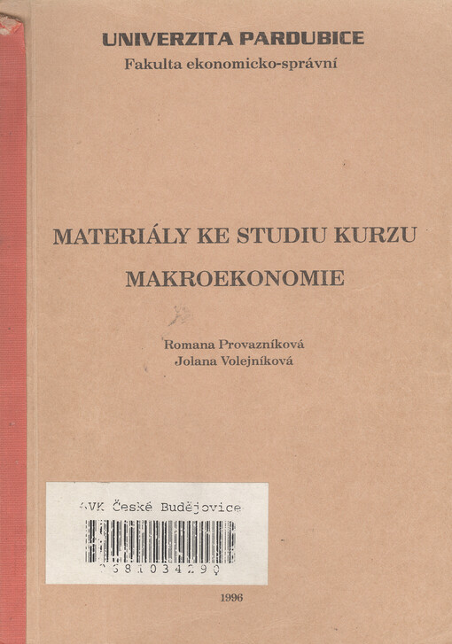 Materiály ke studiu kurzu makroekonomie