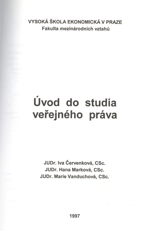 Úvod do studia veřejného práva