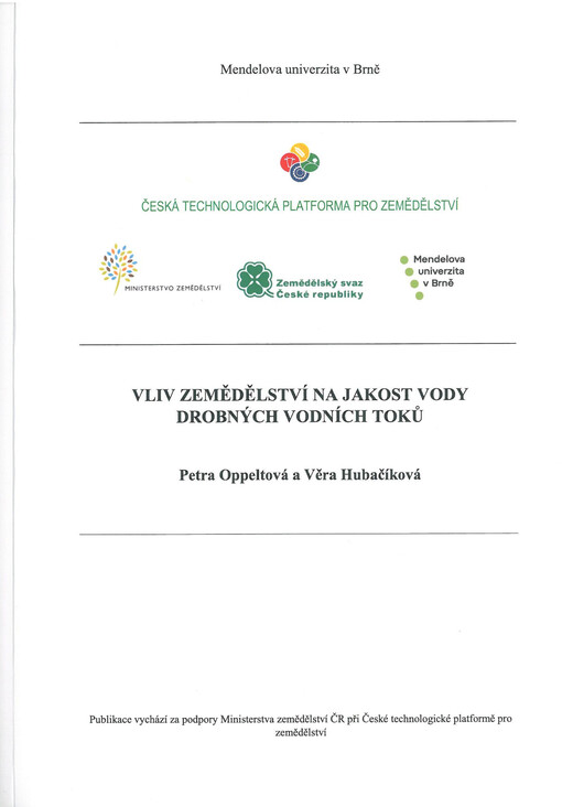 Vliv zemědělství na jakost vody drobných vodních toků
