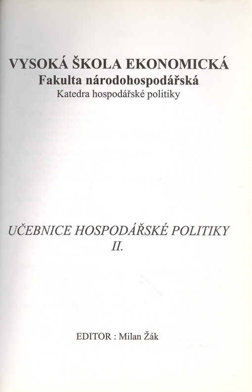 Učebnice hospodářské politiky. II.