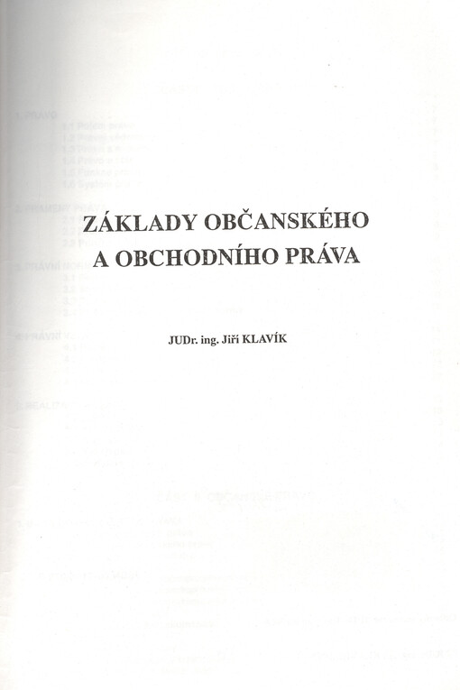 Základy občanského a obchodního práva