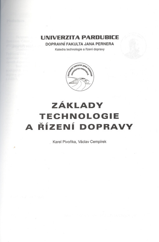 Základy technologie a řízení dopravy