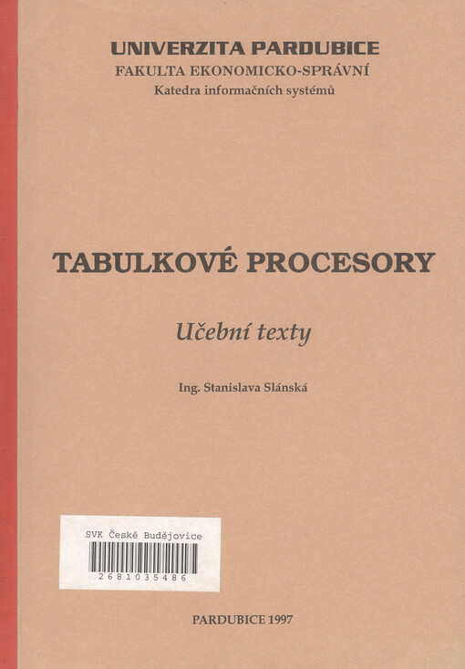 Tabulkové procesory : učební texty