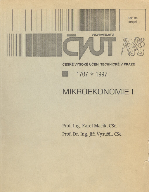 Mikroekonomie I