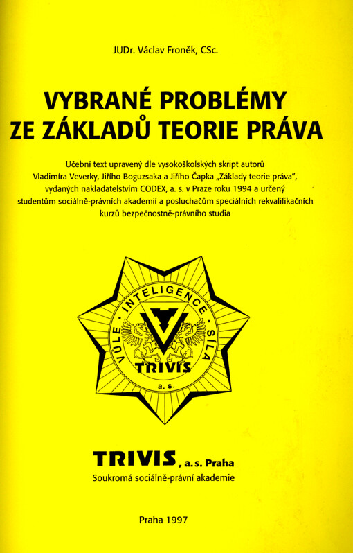 Vybrané problémy ze základů teorie práva