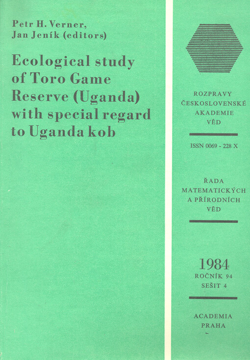 Ecological study of Toro Game Reserve (Uganda) with special regard to Uganda kob : [sborník statí]