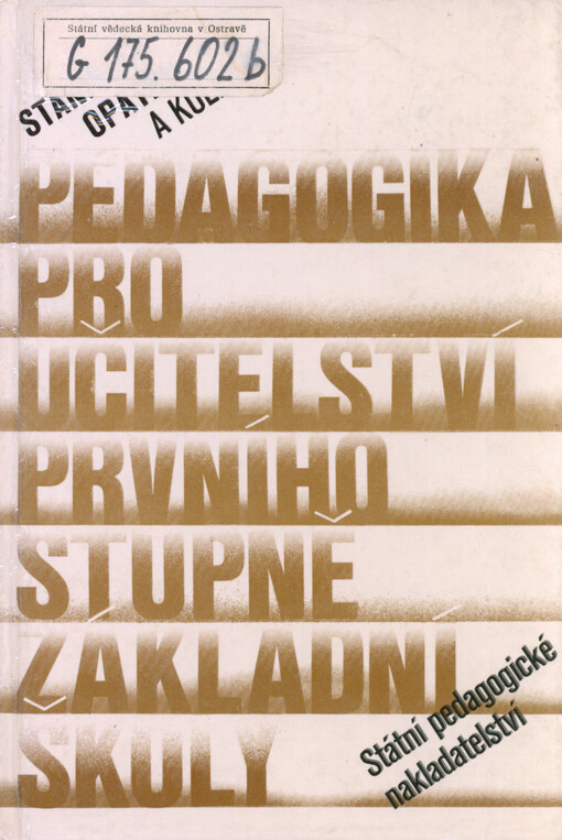 Pedagogika pro učitelství prvního stupně základní školy