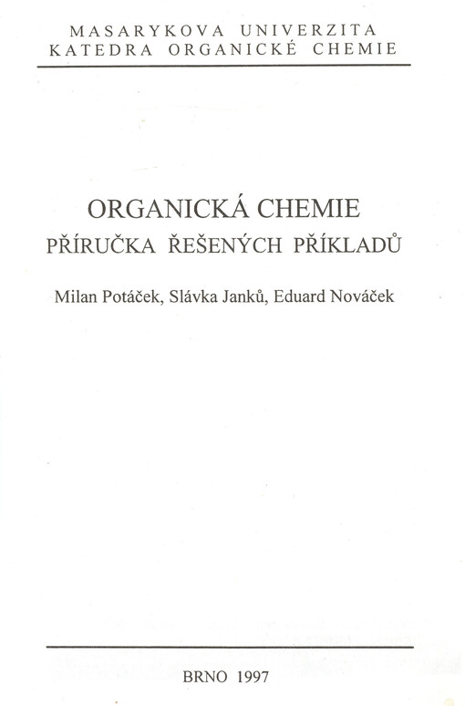Organická chemie : příručka řešených příkladů
