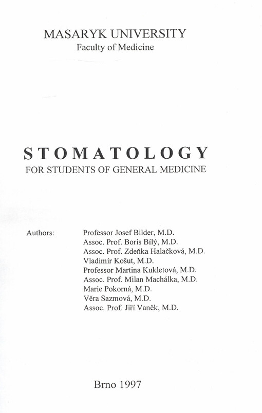 Stomatology for students of general medicine