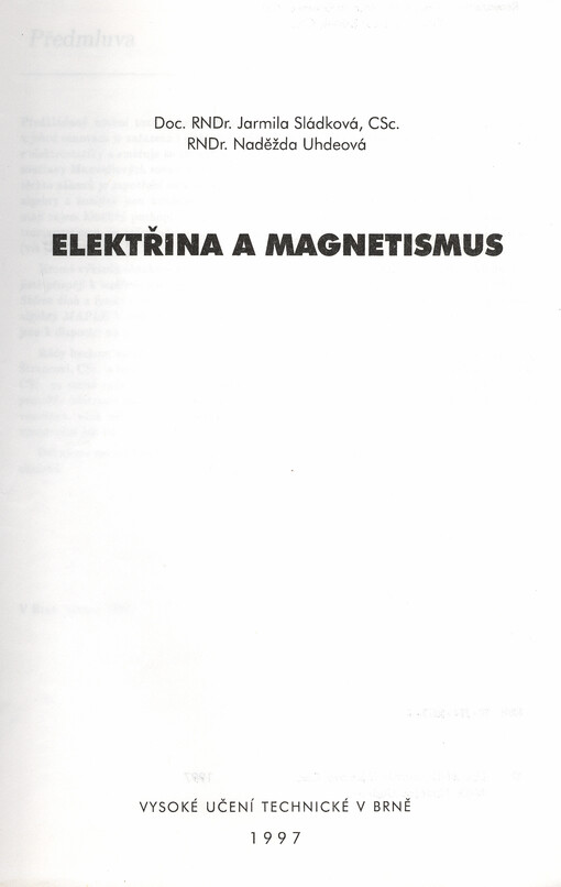 Elektřina a magnetismus