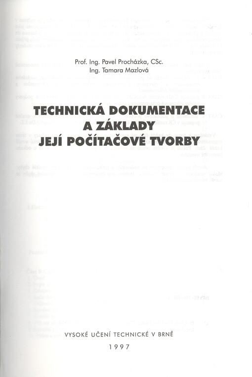 Technická dokumentace a základy její počítačové tvorby