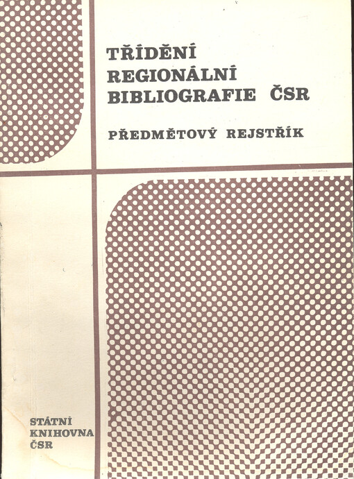 Třídění regionální bibliografie ČSR : předmětový rejstřík