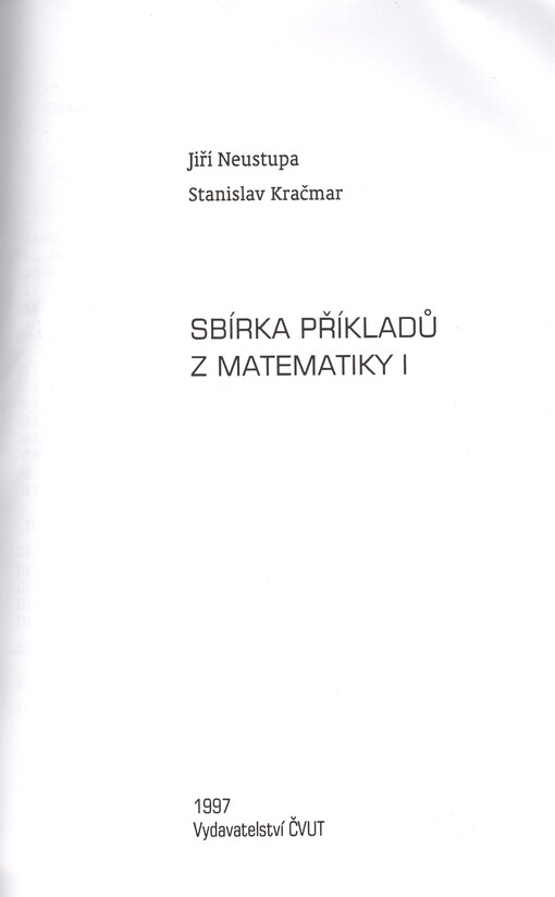 Sbírka příkladů z matematiky I