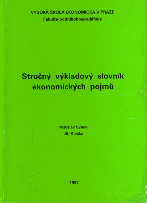 Stručný výkladový slovník ekonomických pojmů