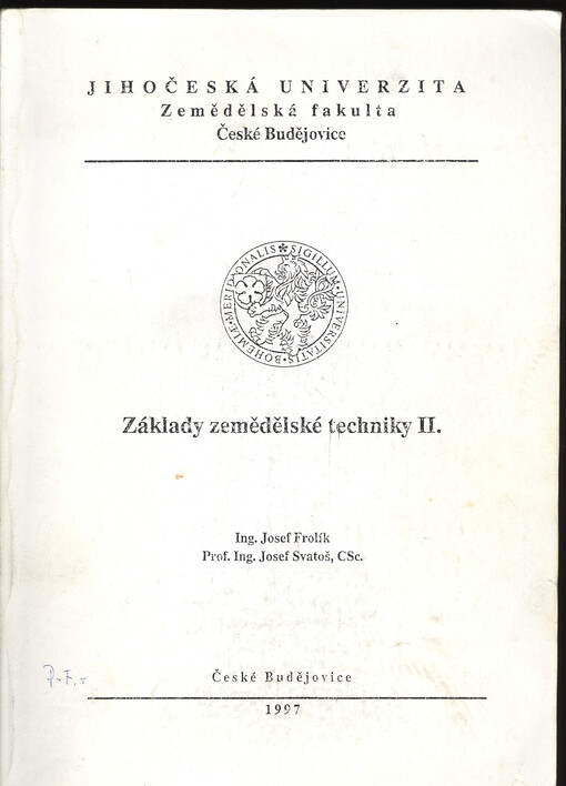 Základy zemědělské techniky II.