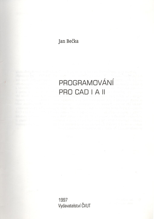 Programování pro CAD I a II