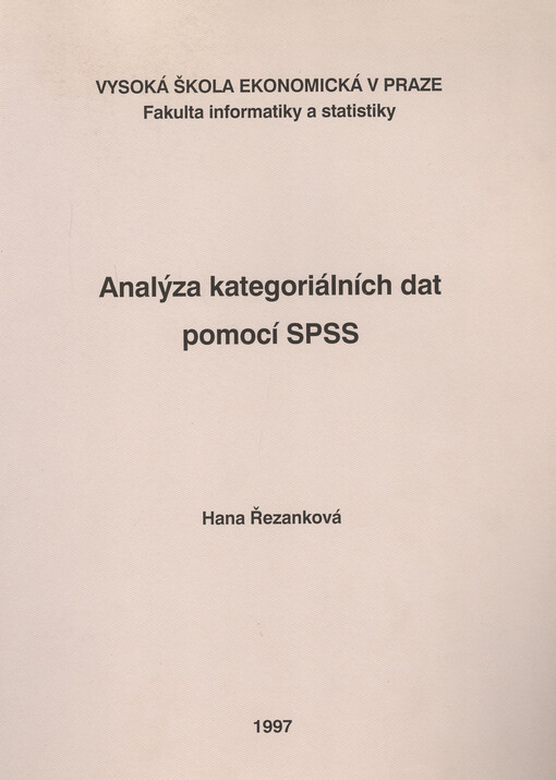 Analýza kategoriálních dat pomocí SPSS