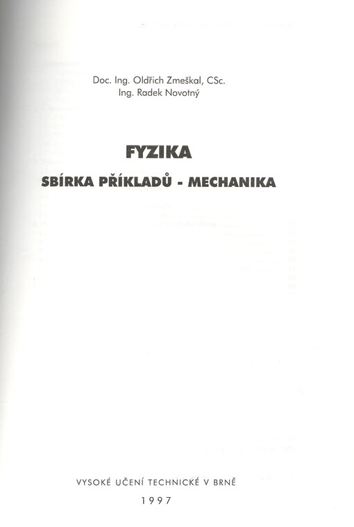 Fyzika : sbírka příkladů - mechanika