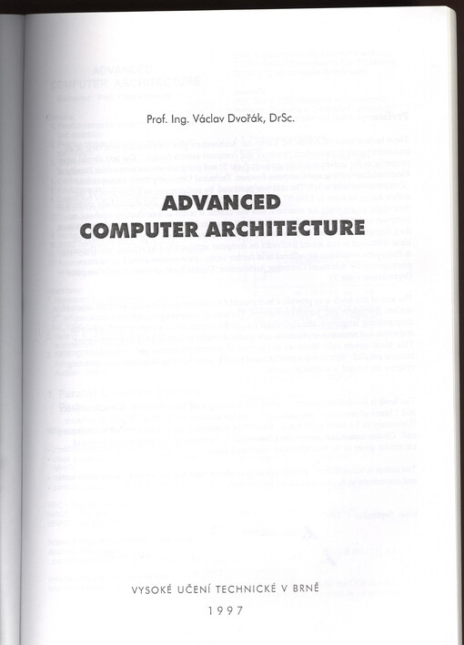 Advanced computer architecture