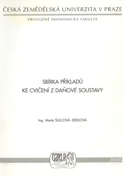 Sbírka příkladů ke cvičení z daňové soustavy