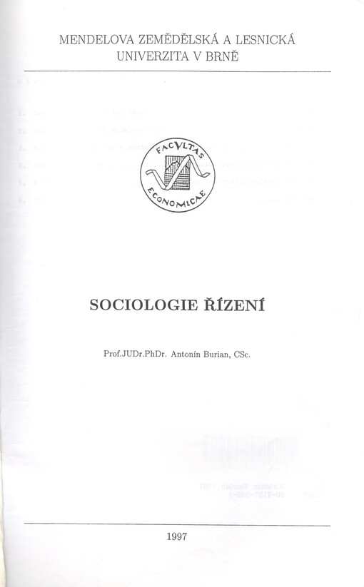 Sociologie řízení