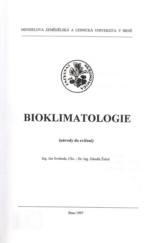 Bioklimatologie : (návody do cvičení)
