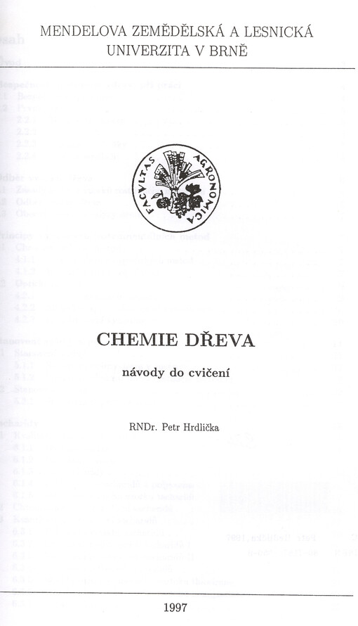 Chemie dřeva : (návody do cvičení)