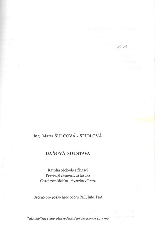 Daňová soustava
