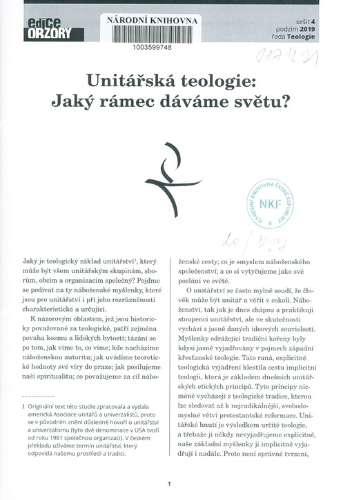 Unitářská teologie: jaký rámec dáváme světu?