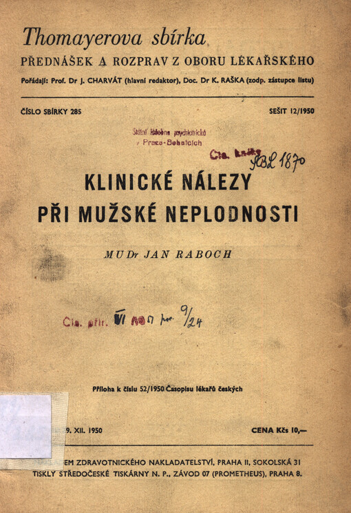 Klinické nálezy při mužské neplodnosti