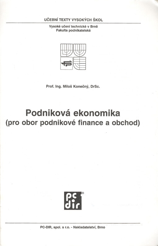 Podniková ekonomika : (pro obor podnikové finance a obchod)