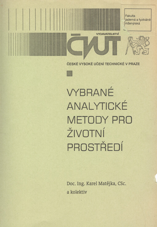 Vybrané analytické metody pro životní prostředí