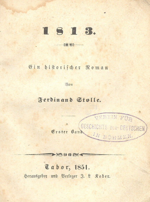 1813 : ein historischer Roman. Erster Band