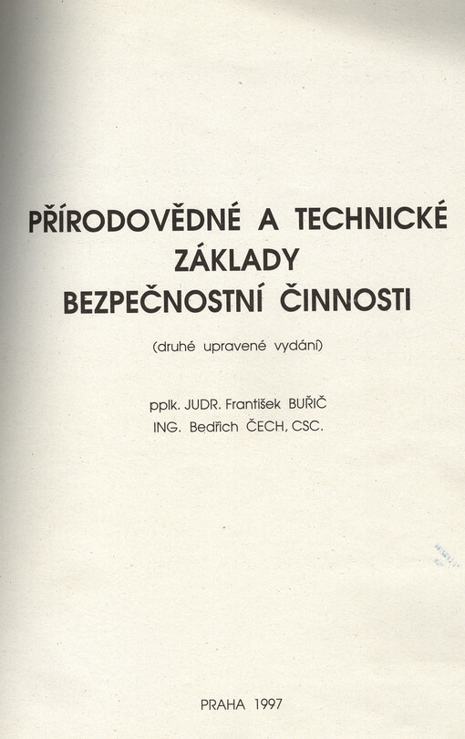 Přírodovědné a technické základy bezpečnostní činnosti