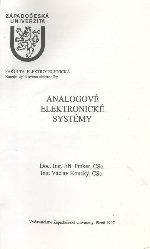 Analogové elektronické systémy