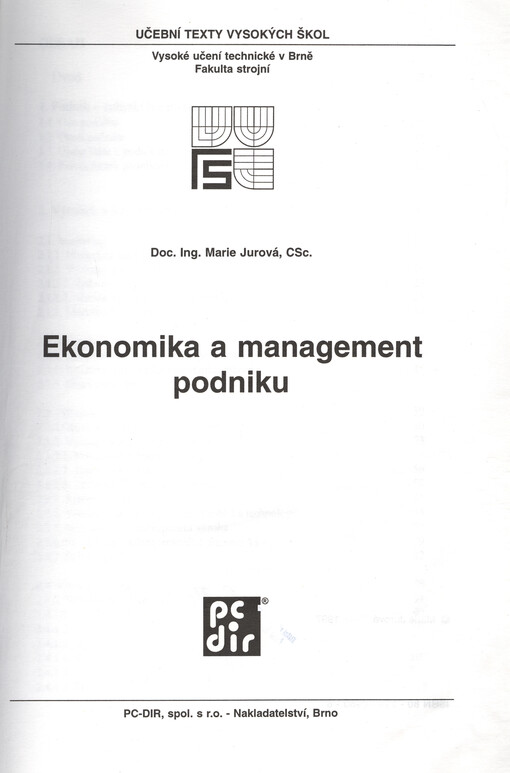 Ekonomika a management podniku