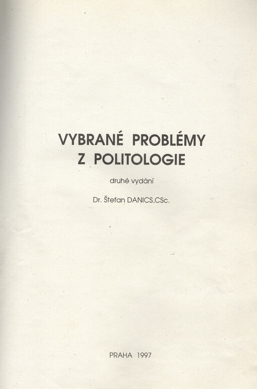 Vybrané problémy z politologie