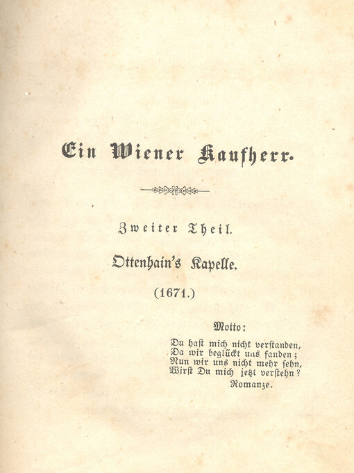 Ein Wiener Kaufherr. Zweiter Theil