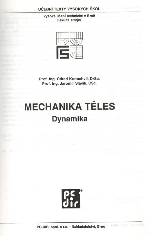 Mechanika těles :dynamika, Vyd. 2., rozš.